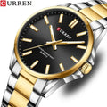 CURREN 9090 Men's Watches New Luxury Fashion Watch Stainless Steel Men Waterproof Quartz Wristwatches Montre Femme