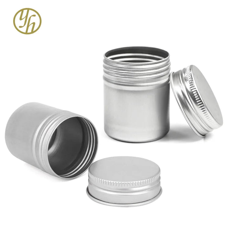 Wholesale Round Aluminum Jar Tall Aluminum Jar Small Spice Metal Tin Can Empty Lipstick Cosmetic Packaging Tin Can