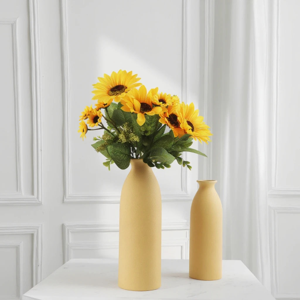 Nordic Modern Frosted Ceramic Tabletop Vase Simple Hydroponic Flower Pot for Indoor Wedding Home Decoration