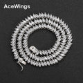 BC119 Geometric Gold Plated Fashion Tennis Chain Iced Out Oval Cut Brass Prong Setting CZ Necklace Bling Bling