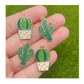 Kawaii Mini Cactus 100pcs/bag Metal Alloy Top Hole Beads Green Plants Kawaii Accessories