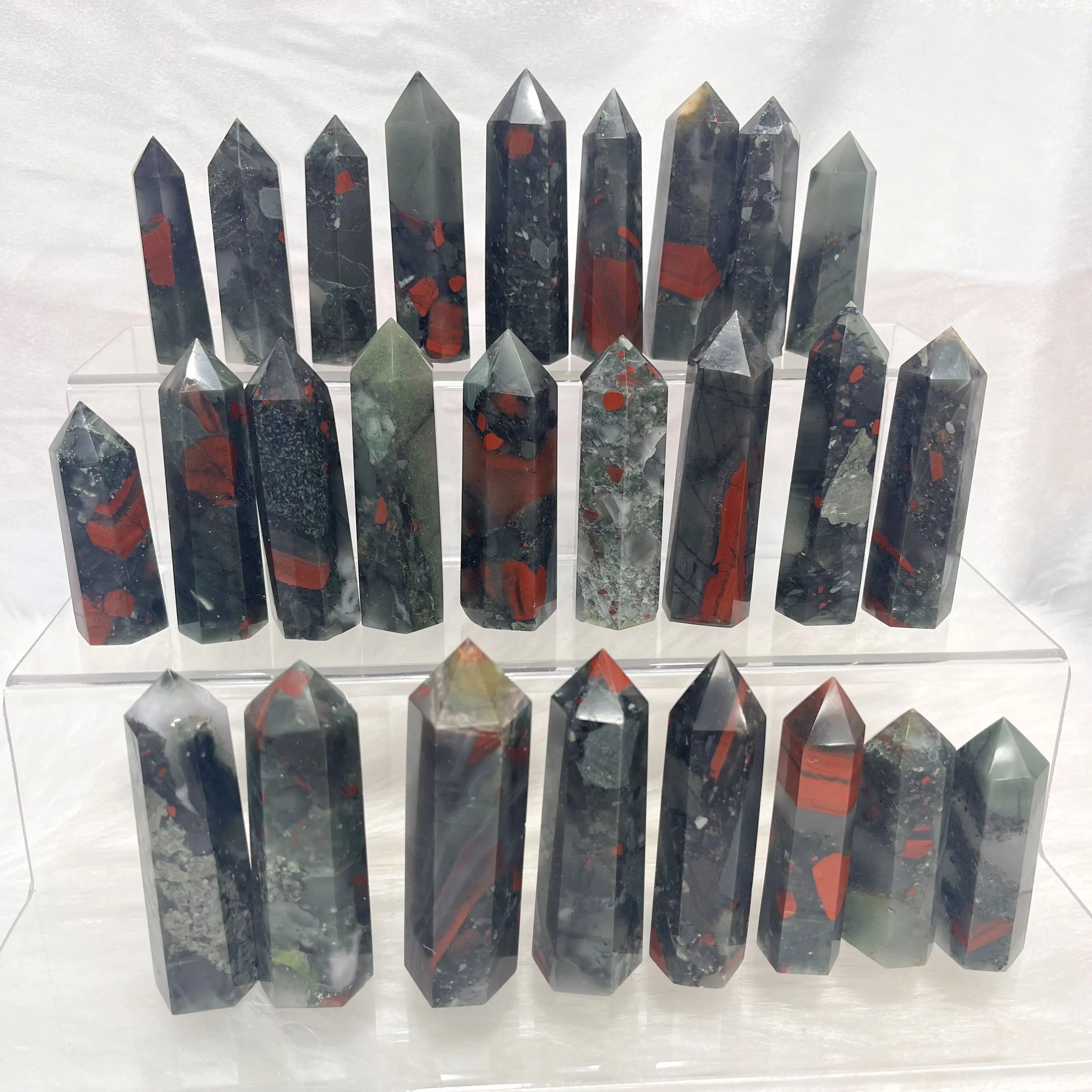 High Quality African Dragon Blood Stone Crystal Tower Healing Bulk Crafts Point Natural Africa Blood Tower