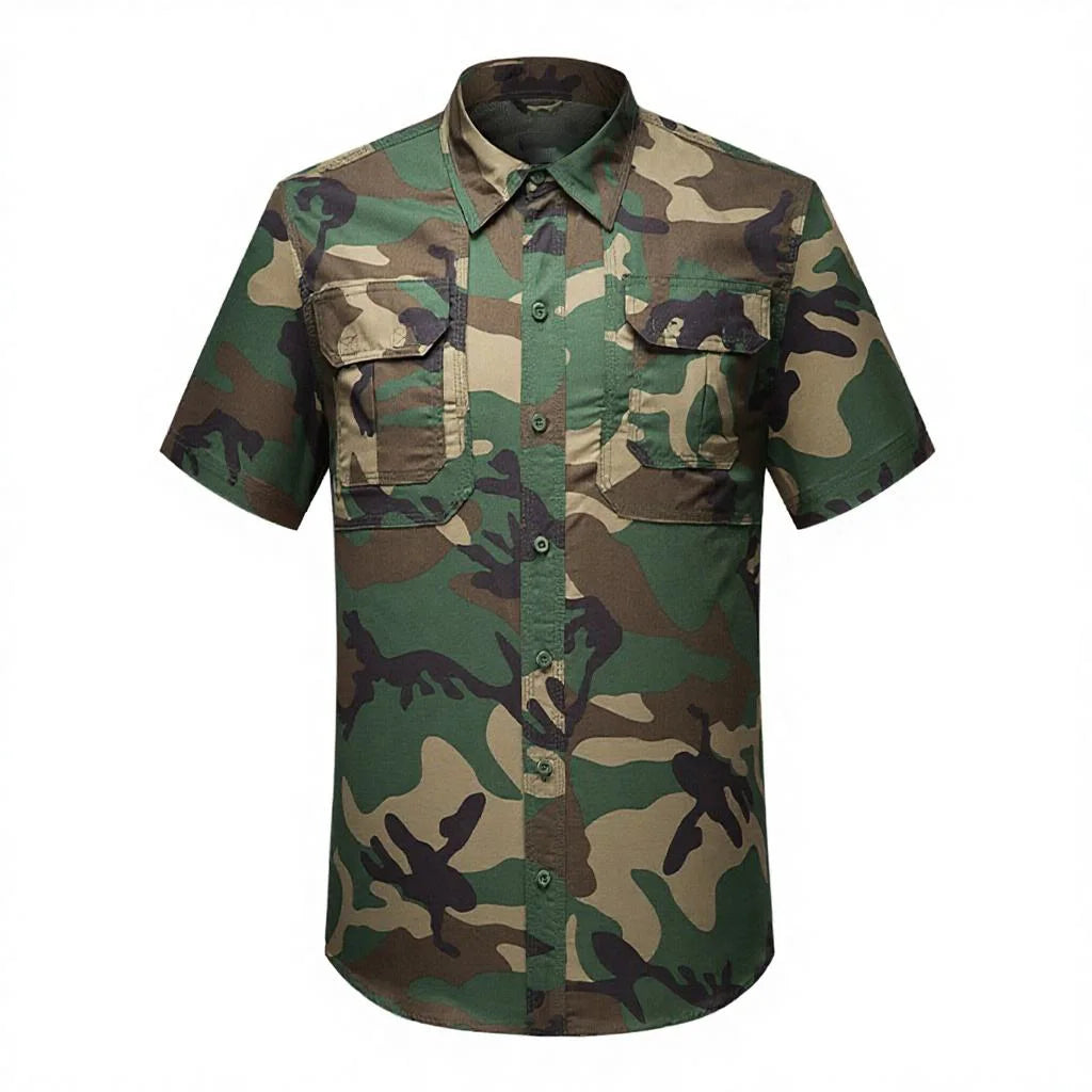 New Summer Camouflage Breathable Multi-pocket Shirt Top Wholesale Camouflage T Shirts