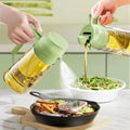 16oz Black Glass Olive Oil Dispenser Bottle Dual Purpose Kitchen Gadgets for Oil & Vinegar Camping Sprayer Bottle