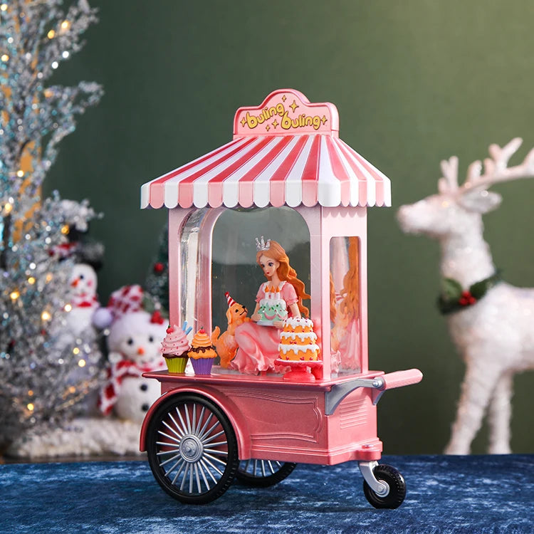 Good Selling New Princess Design Christmas Gifts Plastic Musical Water Lamp Snow Globe Lantern