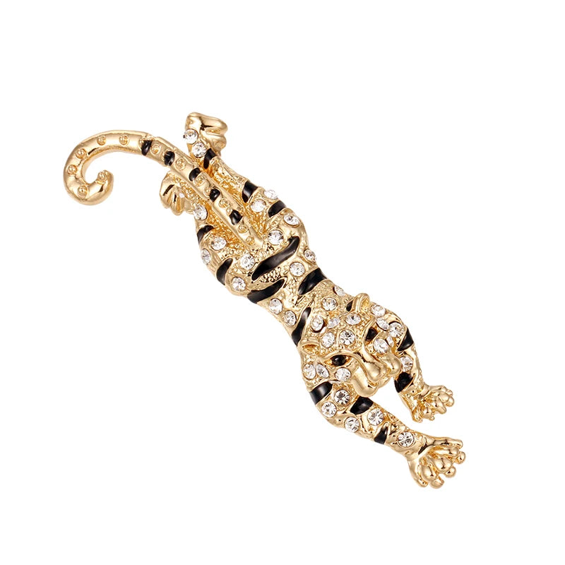 Weiman Fashion Factory Outlet Sale Good Price Plated Rhinestones Pave Tiger Brooch Pins Wedding Jewelry for Children Main Alloy
