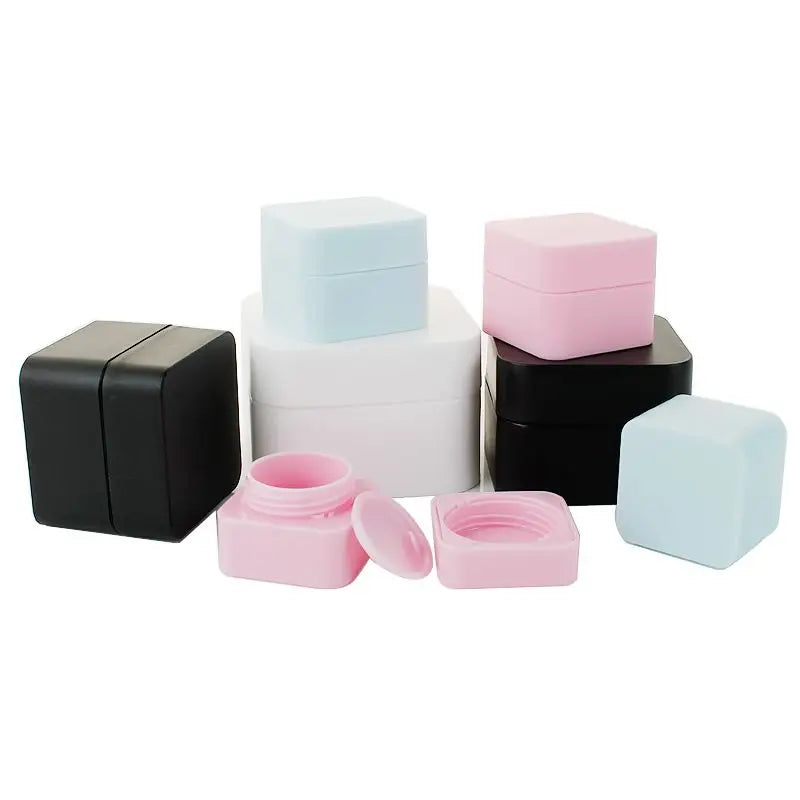 Square Plastic Nail UV Gel Lotion Jars 5g 15g 20g 30g 50g Matte White Pink Black Screen Printing Face Mask & Shampoo