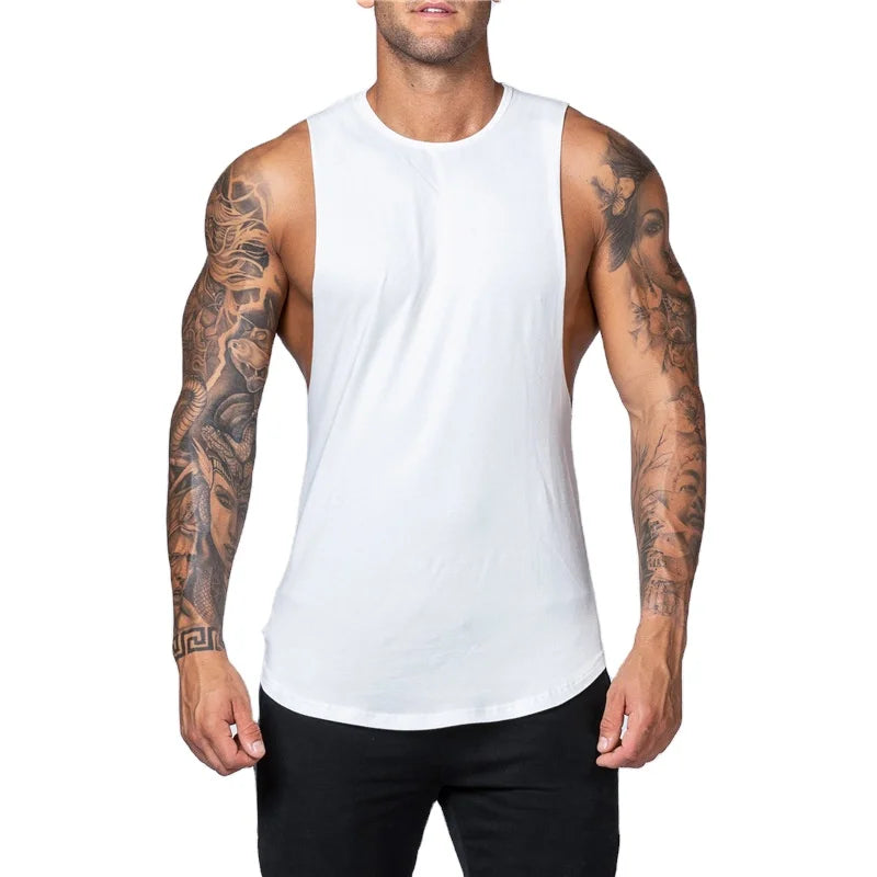 New Summer Plus Size Men Breathable Knitted Tank Tops Workout Muscle Singlets Gym Fitness Casual Bodybuilding Vest