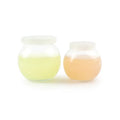 Ball Shape 120ml 200ml Clear Cute Glass Pudding Jelly Yogurt Jars Dessert Cup with Plastic Lids
