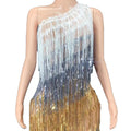 2022 Womens Clothing Short Bridesmaid Diamond Dinner Tassel Dresses Blingbling Fringed Cutout Sexy Hot Pole Dance Clothing Dress