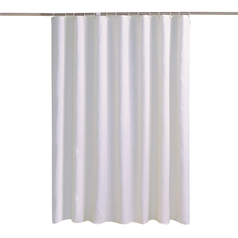 China Factory Price 150x200CM White Shower Curtain Liner Family Hotel Bath Curtain Modern Waterproof Polyester Bath Curtain