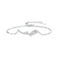 925 Sterling Silver Rose Bracelet for Women Platinum Plated Chain Link Adjustable Flower Design Gold Diamond Religious BSB146