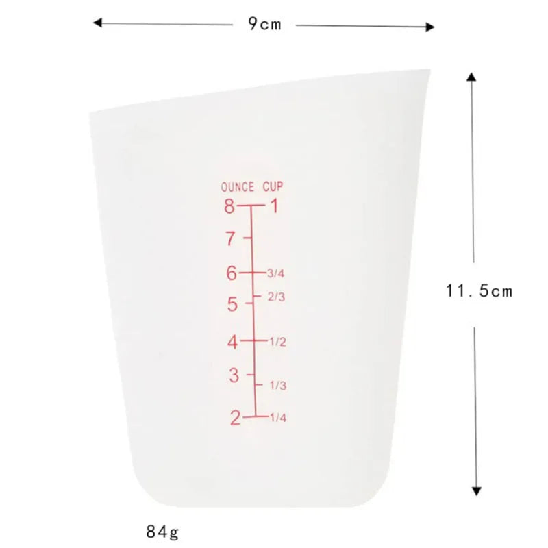 Home Kitchen Handmade Craft Nonstick Use 1000ml 500ml Disposable Heat Resistant Silicone Measuring Cup