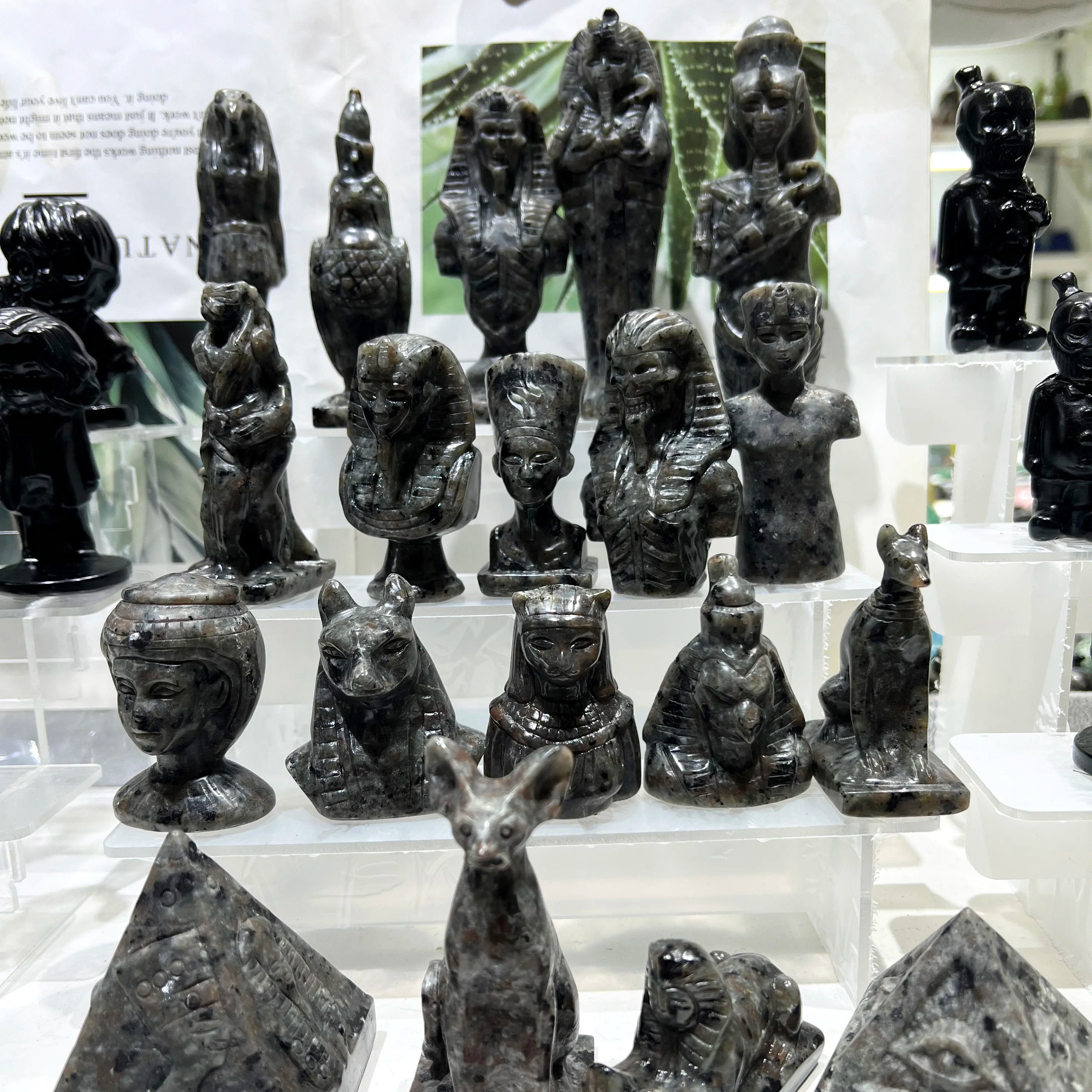 Hot Sales Yooperlite Egyptian Mythology Carving Hand Carved Yooperlite Egyptian Carving