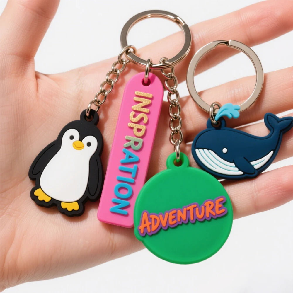 Wholesale Promotional Colorful PVC Car Pendant Rubber Custom Any Shape Soft Custom PVC Keychain With Your Logo Name