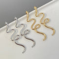 Creative Snake Fashion Earrings Punk Jewelry Exaggerated Gold Plated Snake Shaped Earrings for Women