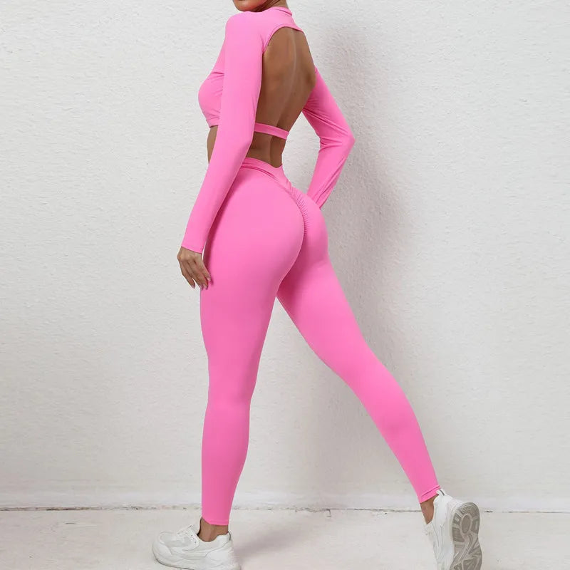 Custom Clothing 2024 New Products Sports Crop Top Ruching Lift the Buttocks Yoga Leggings Women's Suits Gym Fitness Sets