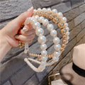 Luxury Daily Wear White Diadema De Perlas Jewelry Accessories Big Pearl Headband Hair Hoop