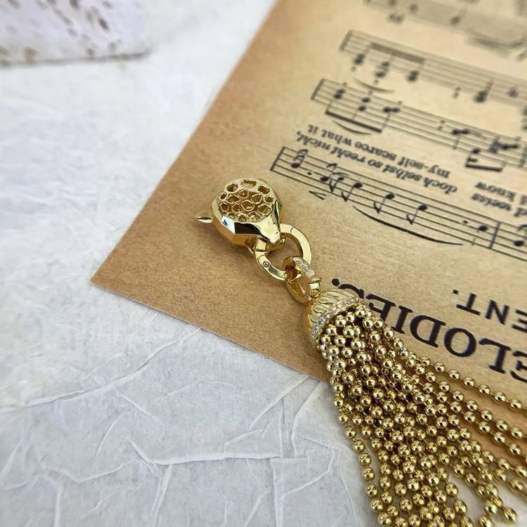 RUYI 18K Solid Gold Necklace Bracelet Clip Clasp Universal DIY Diamond Necklaces Huggie Pendant Pearl Chain Customizable Charms
