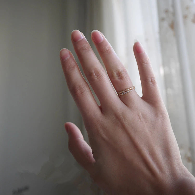 White Zircon Ring Ladies Silver 925 Sterling Women OEM Ring