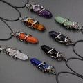 Custom Creative Waxed Polyester Cord Necklace Natural Stone Gemstone Crystal Pendant Fashionable Flower Shape Pearls Diamonds