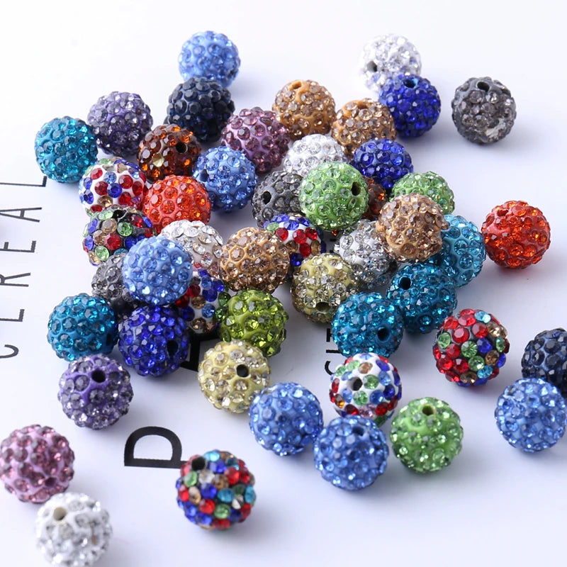 Rhinestone Polymer Clay Ball Spacer Glass Beads for Bracelet Diy Clay Rhinestone Beads for Jewelry Making