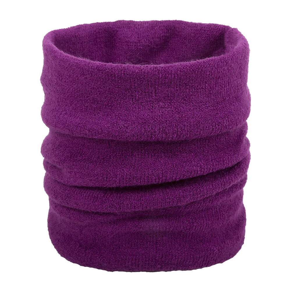 European Style Kids Infinity Round Scarf Pure Color Neck Warmer Snood Classic Cable Knitted Wool Snood Scarf MegaBDM