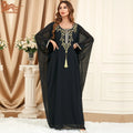 Vintage Court Style National Style Waist Closing Thin Printed A-line Dress Temperament Loose Long Dress Woman