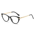 Retro Fashion Transparent Multi-faceted Crystal Cat Eye Chromic Flat Mirror Comfortable Metal Spring Legs