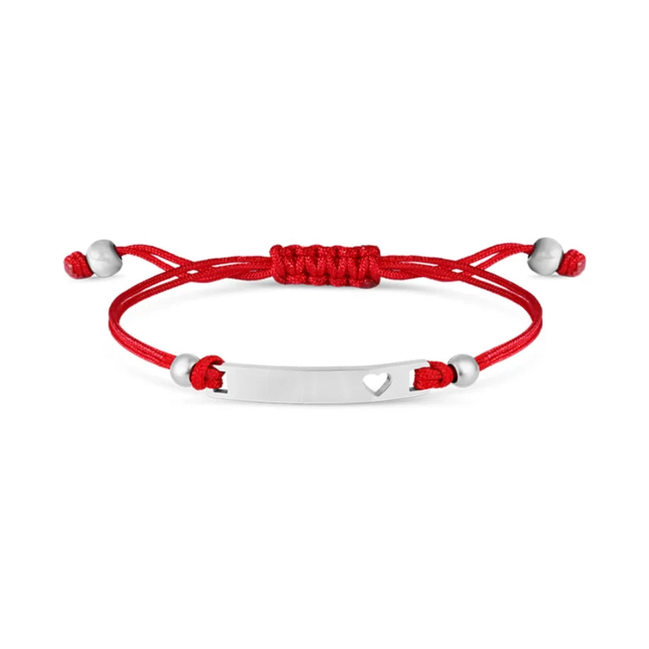 Inspire Jewelry Personalized Jewelry Manufacturer Stainless Steel Custom Diy Laser Engraving Heart Blank Rope Braided Bracelet
