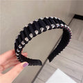 New Arrivals Pink Flush Color Baroque Crystal Microfiber Headband with Diamond Silk Rhinestone Wrap Luxury Headbands for Women