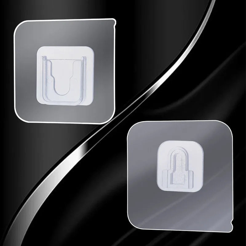 0.8mm Thickness Traceless Sticker Hook Multifunctional Bathroom Kitchen Double-sided Hook for Mounting Sockets and Routers