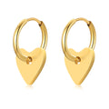 European and American Polished Blank Stainless Steel Heart Charm Earrings