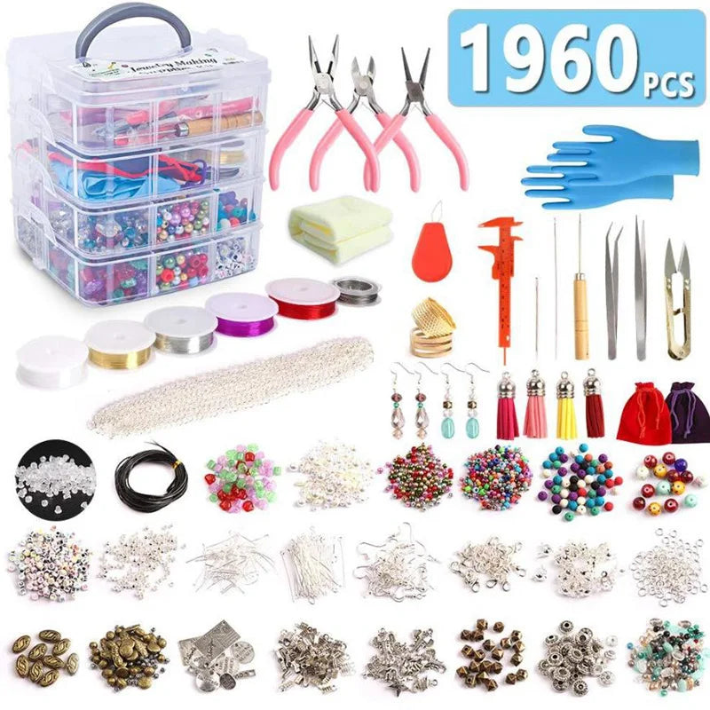4 Layers Jewelry Kit Box Jewelry Findings DIY Beading Kit