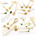 Ason Fashion Stainless Steel Jewelry Matte Butterfly Choker Charms Snake Bone Chain Necklace Pendant for Women