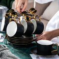 Creative Luxury Ceramic Coffee Cup and Saucer Set with Spoon with Cup Holder Home Cafe Afternoon Tea Coffee Cup