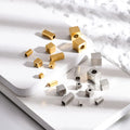 Stainless Steel Loose Beads Square Spacer Beads with Hole for DIY Jewelry Making Chain and Accessories Findings