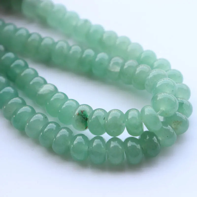 Natural Green Aventurine Jade Stone Rondelle 5x8mm Loose Semi Gemstone Beads for Jewelry Making