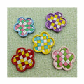 Flower Chessboard Pattern Resin Charm Kawaii Flatbacks for Diy Crafts Scrapbooking Embellishment Phone Case Charms