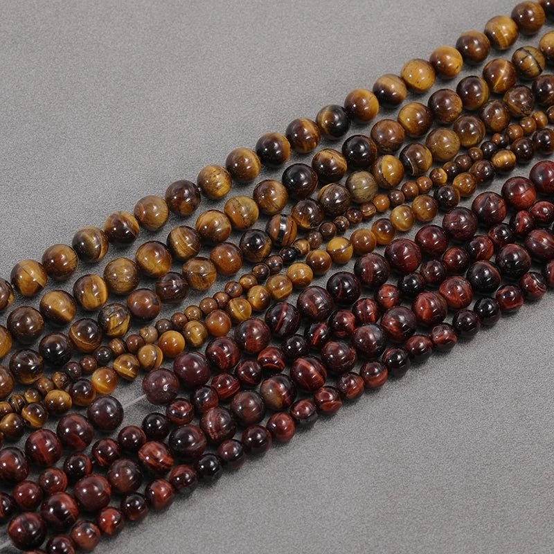HOVANCI Wholesale Price Natural Gemstone Loose Bead Round Beads 4/6/8mm Brown Tiger Eye Stone Bead for Jewelry Making