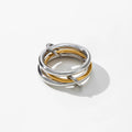 YF4179 New Waterproof Stainless Steel 3 Ring Non Tarnish Multi-Layer Punk Fashion 18k Gold Plated Charm Simple Rings