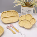 Factory Baby Eating Kids Tableware Animal Children Divided Bamboo Baby Plates Suction