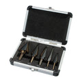 5Pcs Titanium Step Drill Bits Set High Speed Steel With Aluminum Case