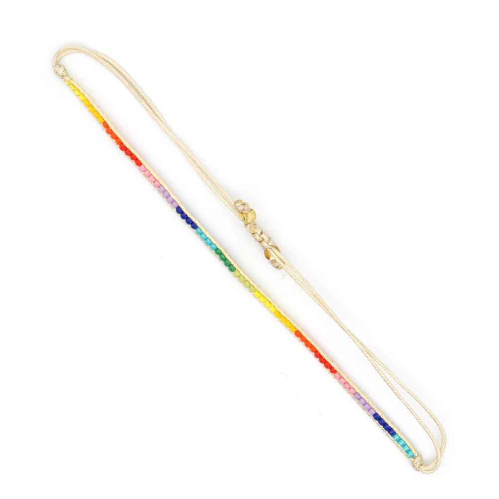Go2boho Boho Woven Gifts Summer Rainbow Minimalist Fashion Jewelry Miyuki Loom Beads Bracelets for Women