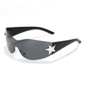 Cool Rimless One-piece PC Lens Five-star Kids Sports Sunglasses