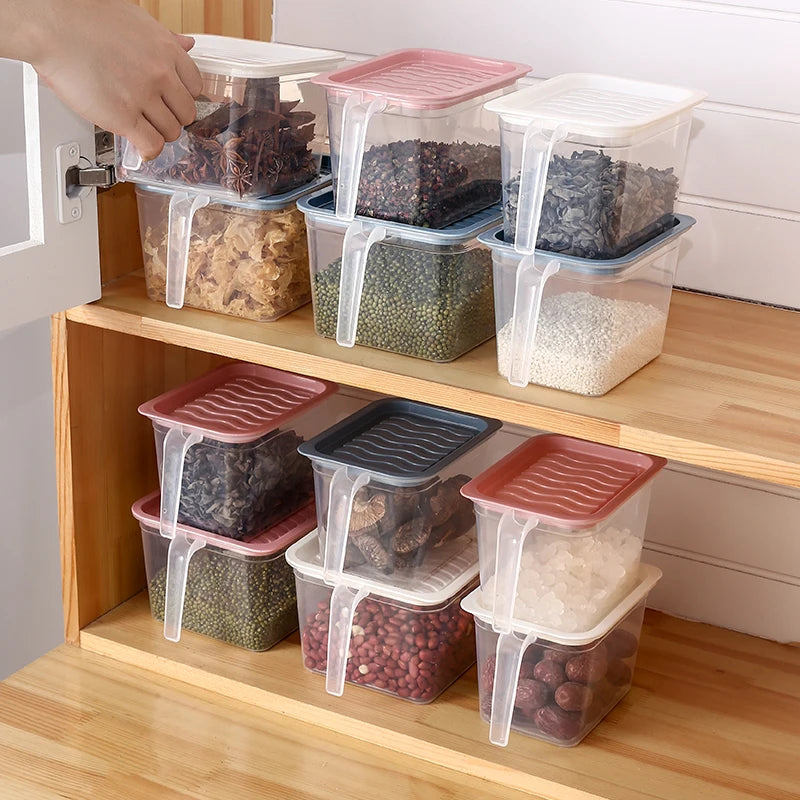 Plastic Storage Bins Fridge Desk Organizer Refrigerator Storage Box Food Storage Containers With Lid for Kitchen