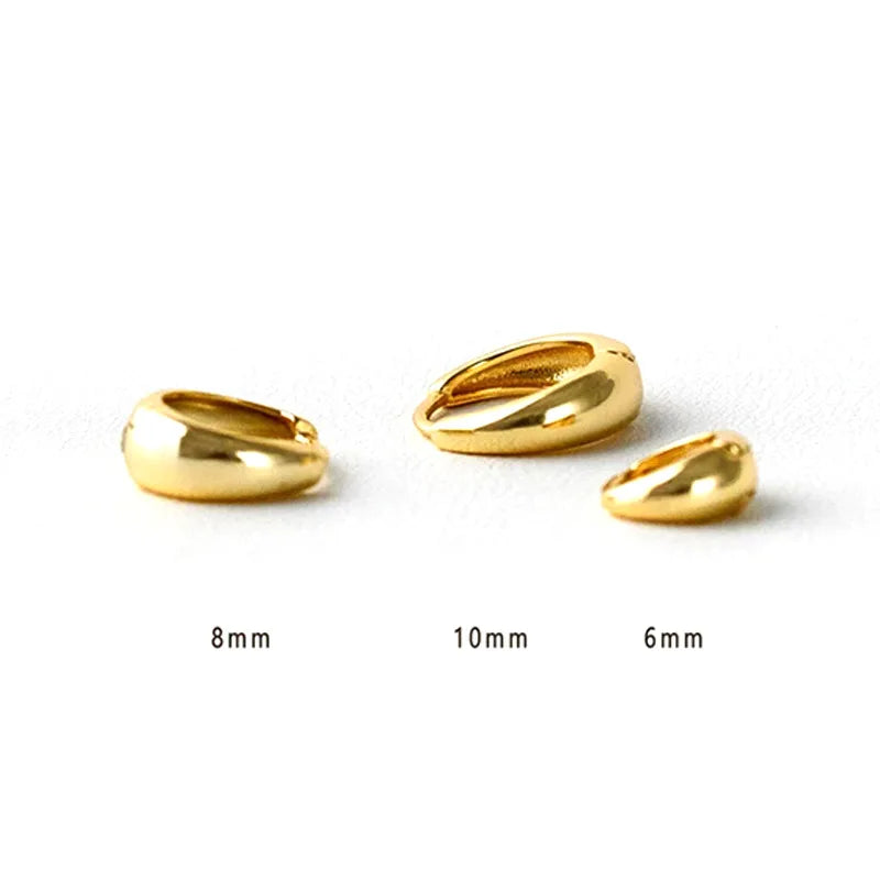 Luxury Hoop Earrings Simple Moon Shape Sterling Silver & Gold Plated Delicate & Elegant Trendy for Wedding Party or Gift