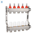 Automatic Stainless Steel Brass Hydronic Floor Heating Manifold Nickel Plated Finish Flexible Eco-Friendly Apartment Use Modern