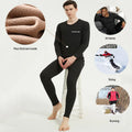 Custom Men's Thick Winter Breathable Thermal Fleece Underwear Set with Long Sleeve Top and Bottom