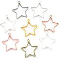 5pcs 8Color Star Charm Hollow Glue Blank Pendant Tray Bezel Charms DIY Handmade Bezel Mold for Jewelry Accessories 35*32mm B1108